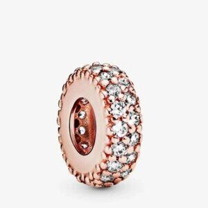 Pandora Rose Gold Pave Spacer Charm with Clear CZ